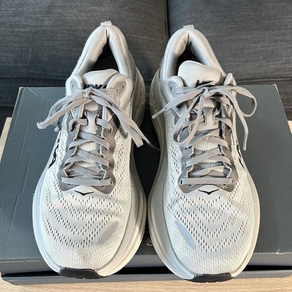 Hoka One One Bondi 8 'Sharkskin Harbor Mist' Gray Running Shoes Men's Size 8D - Picture 6 of 12